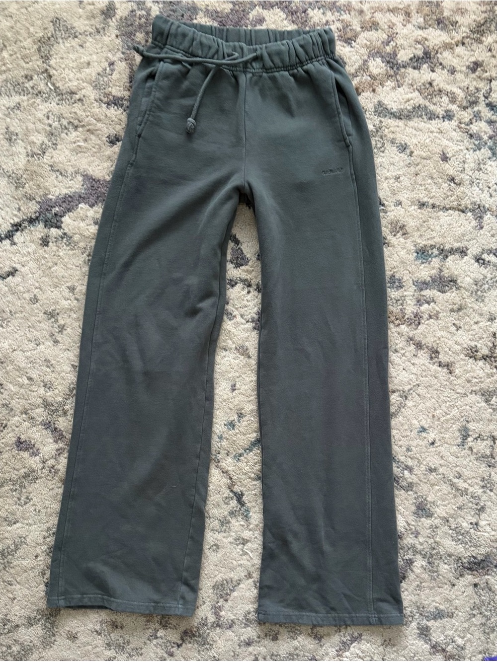 Garage Wide Leg Grey/Green Sweatpants - Picture 4 of 7